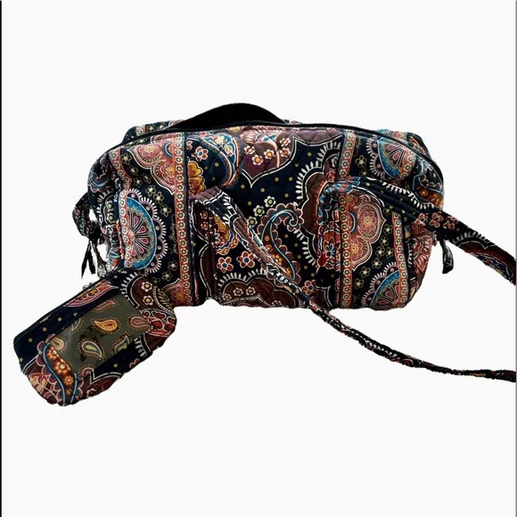 Vera Bradley Retired Paisley Printed Purse ID Coin Purse Black - Picture 1 of 11